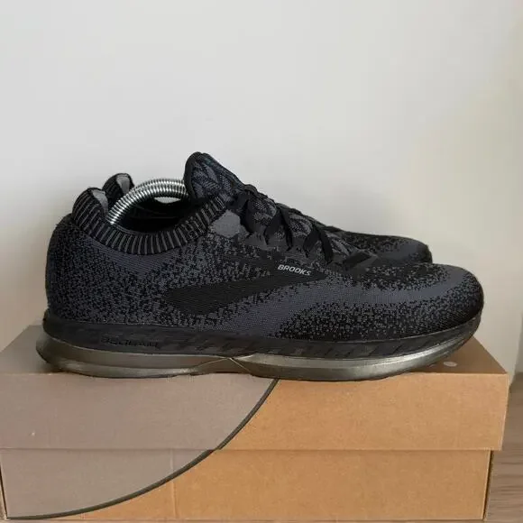 Brooks Bedlam Black/Grey Flyknit Men Running Sneakers- SZ